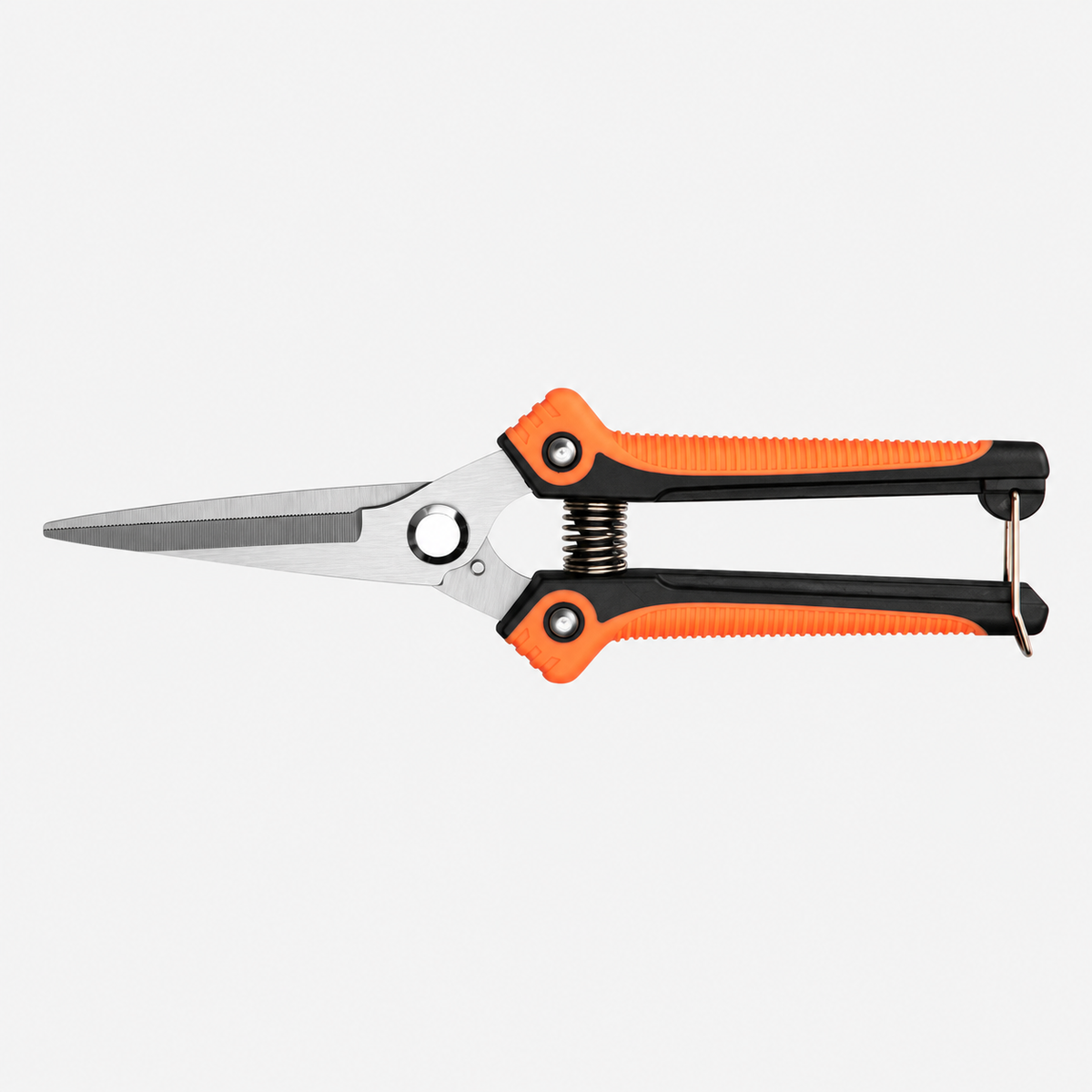 Garden Pruning Shears, Stainless Steel, 8.1 in, Orange