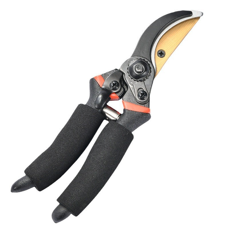 Garden Pruning Shears, 8.3 in, Black with Wood Handle