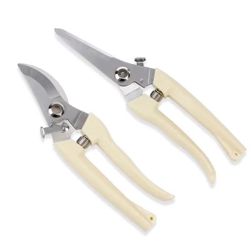 Stainless Steel Garden Pruning Shears, 7.9 in, Ivory