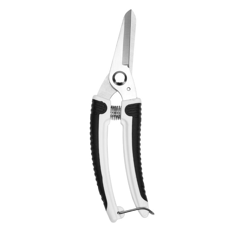 Garden Pruning Shears, Stainless Steel, 7.9 in, Black & White