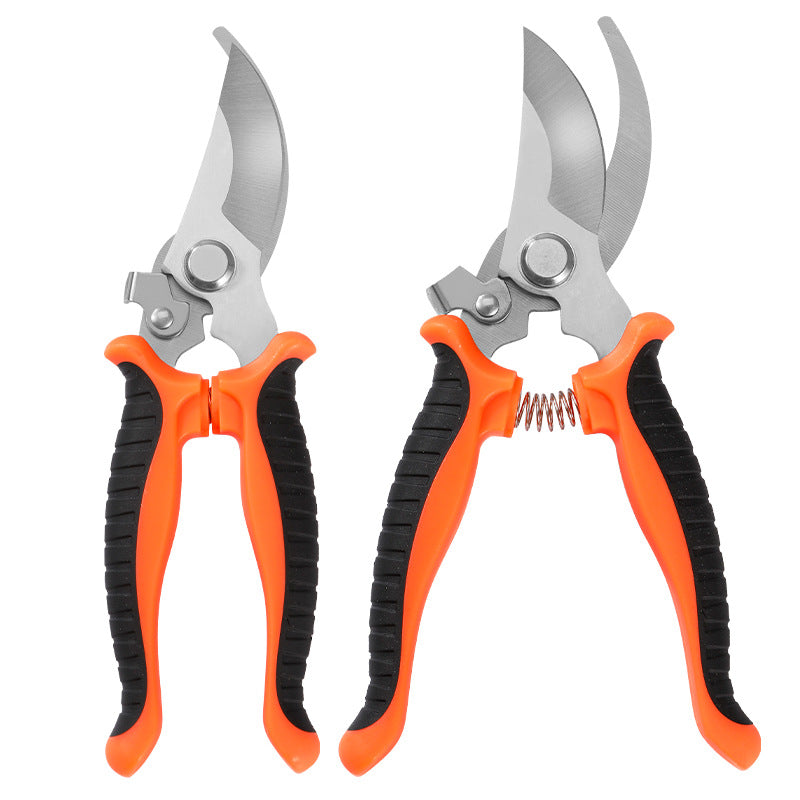 Stainless Steel Garden Pruning Shears, 7.5 in, Orange