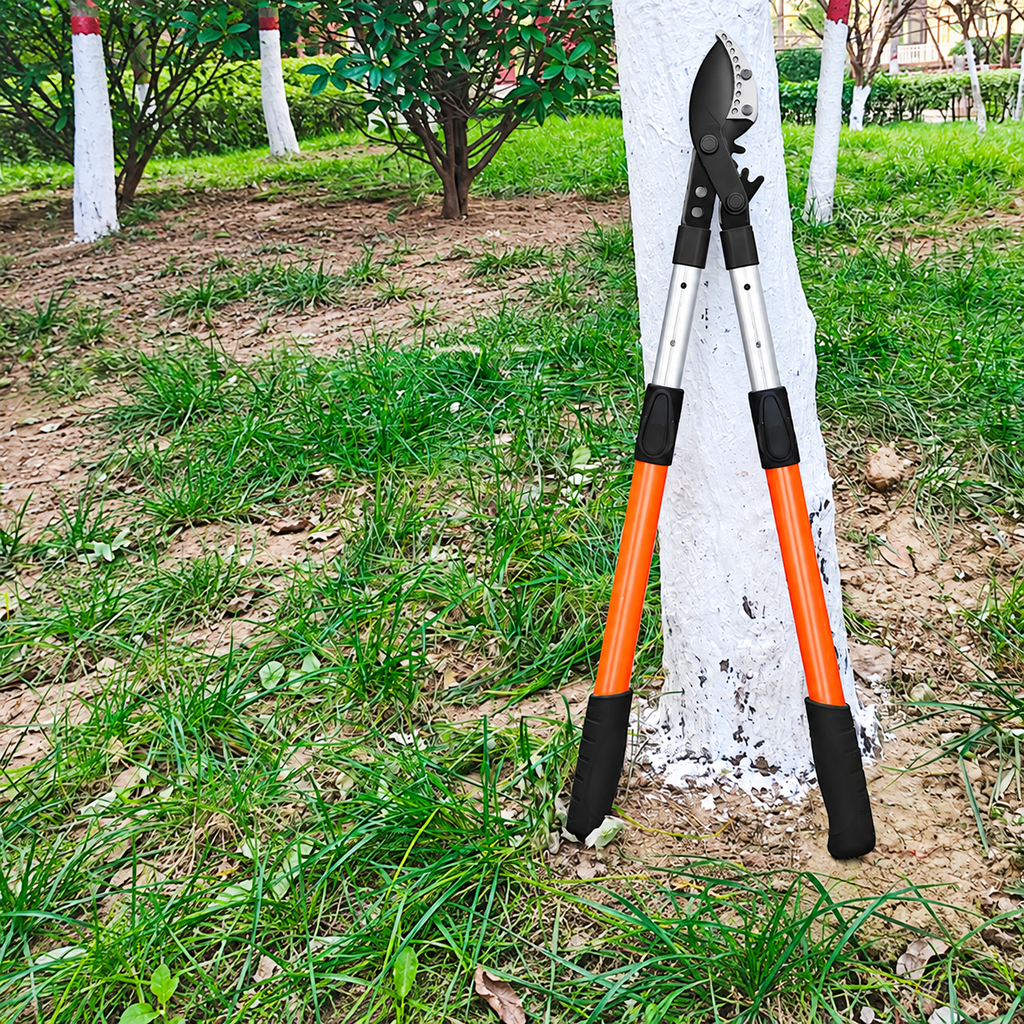 Long Handle Garden Loppers, 29.5 in, Orange & Black