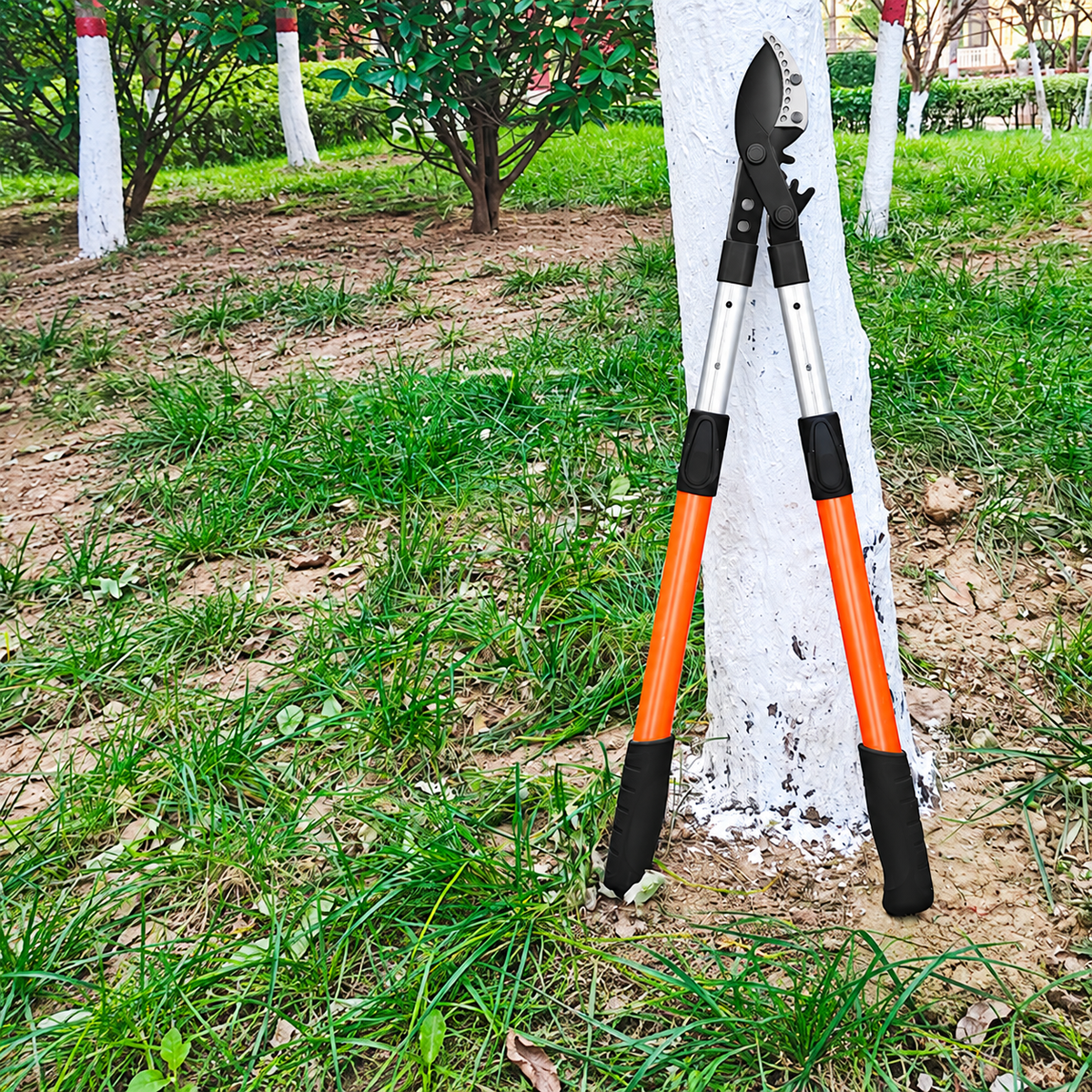 Long Handle Garden Loppers, 29.5 in, Orange & Black
